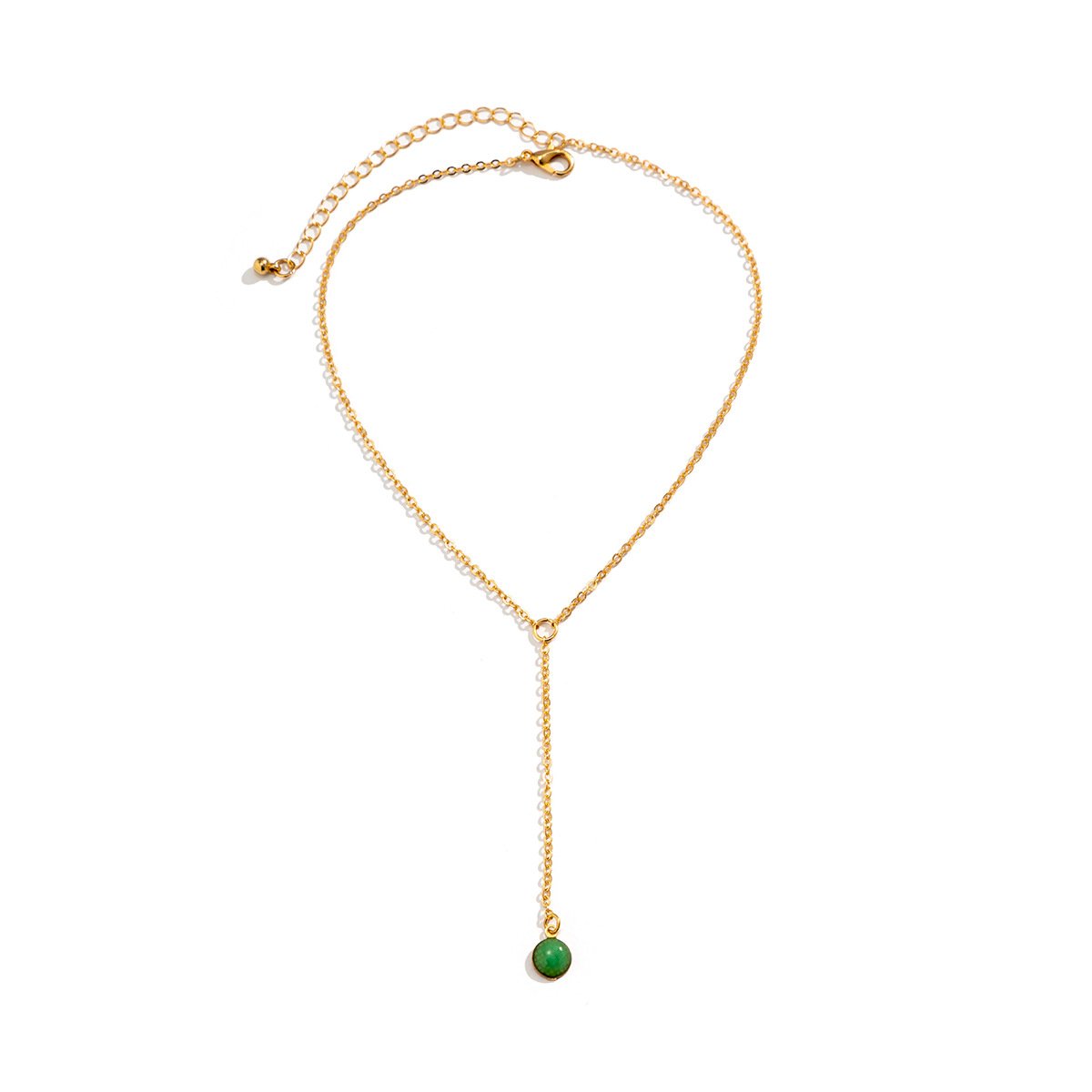 Jewelry single-layer luminous stone pendant necklace female simple cross thin chain Y-shaped tassel necklace
