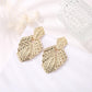 Jewelry Irregular Metal Texture Frosted Leaf Earrings Personalized Wheat Ear Pattern Earrings