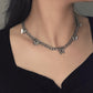 Ins multiple titanium steel butterfly necklace women's trendy temperament niche design indifferent collarbone chain