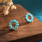 Explosive retro palace women's turquoise round earrings fashion temperament bohemian earrings jewelry