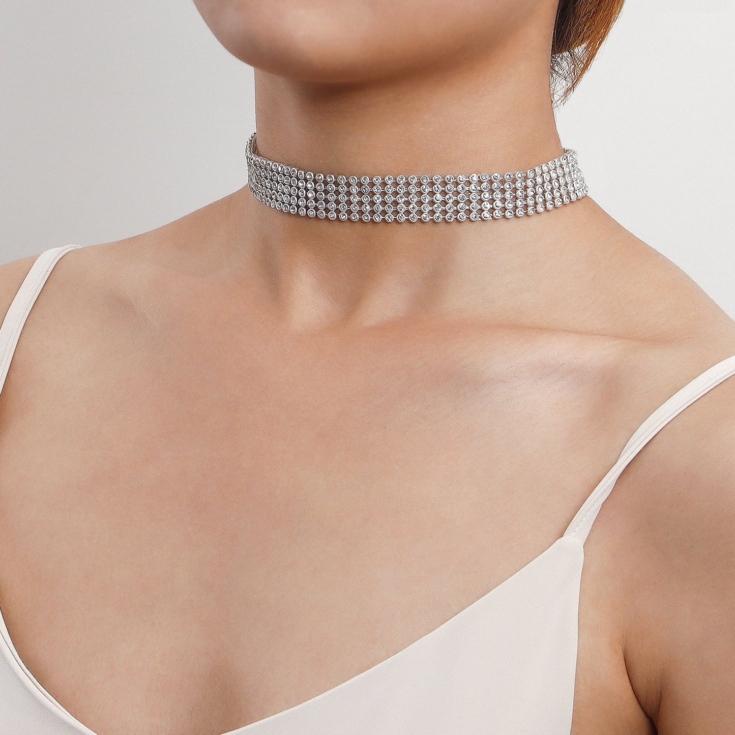 choker personality night beam neck necklace short collarbone necklace elements multi-layer diamond necklace
