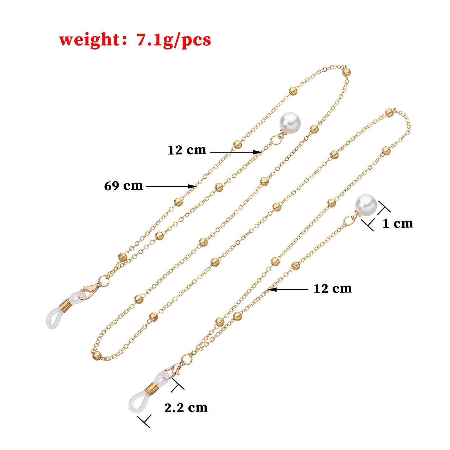 Jewelry Pearl Tassel Long Glasses Chain Metal Ball Chain Mask Face Mask Fixed Accessories
