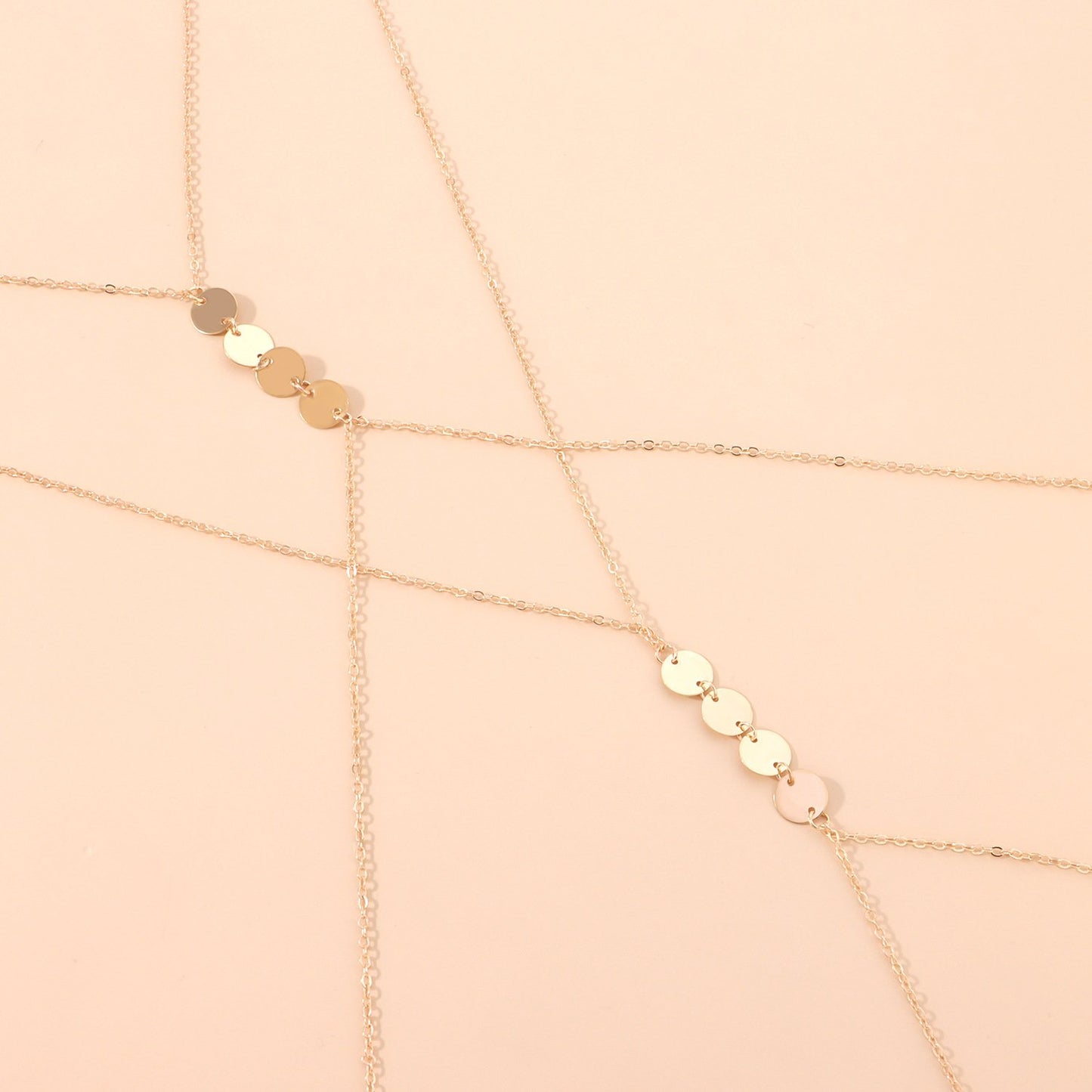 Jewelry Simple Round Sequin Pendant Body Chain Trendy Women's Night Sexy Alloy Chain Chest Chain