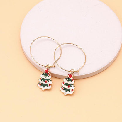 Christmas ornaments, Christmas elements, diamonds, snowflakes, bells, earrings, Christmas gifts, earrings, women