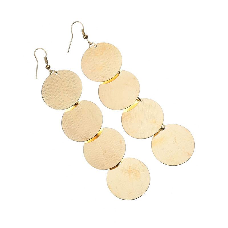 Earrings Exaggerated Geometric Round Metal Earrings