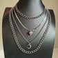 Jewelry multi-layer peach heart crescent necklace women's sweater chain detachable three-piece set chain