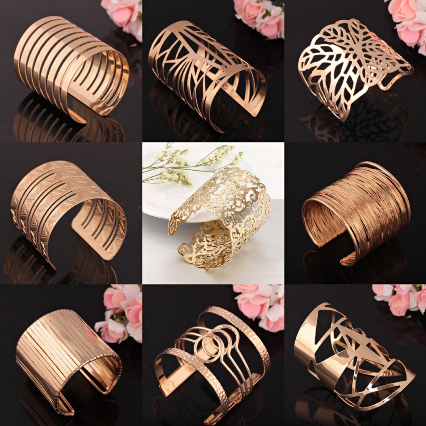 New Year Jewelry Fashion Exaggerated Irregular Hollow Graphic Metal Bracelet Bracelet