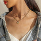 Fashion Stainless Steel Geometric Gold Letter M Shell Pendant Titanium Steel Double Layer Necklace Clavicle Chain Women
