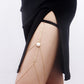 Sexy Stretch Band Airplane Chain Beach Leg Ring Body Chain Simple Multilayer Pearl Tassel Thigh Chain