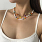 Jewelry sweet cool small daisy flower pendant simple color rice beads beaded necklace female