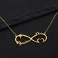 Fashion simple stainless steel cutting pendant titanium steel than heart infinity trend English name custom pendant