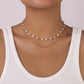 N125 Fashion Internet Red Simple Necklace Imitation Pearl Stacked Small Necklace Cold Geometric Necklace