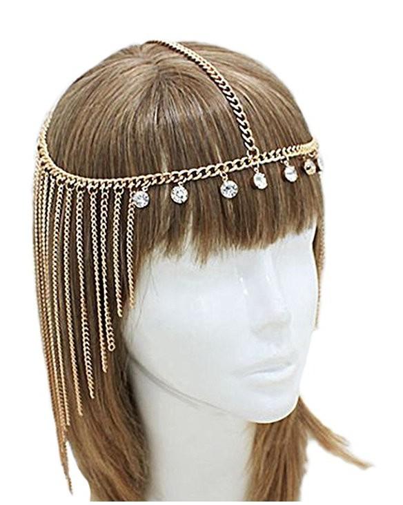 Jewelry Fashion Hair Accessories Female Headband Long Tassel Head Chain Diamond Accessories