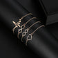 Creative Set Hand Decoration Simple Love Diamond EKG Four-piece Bracelet Ladies Fashion Jewelry