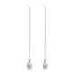 Personality earrings zircon water drop tassels asymmetrical ear wire women's long earrings temperament earrings
