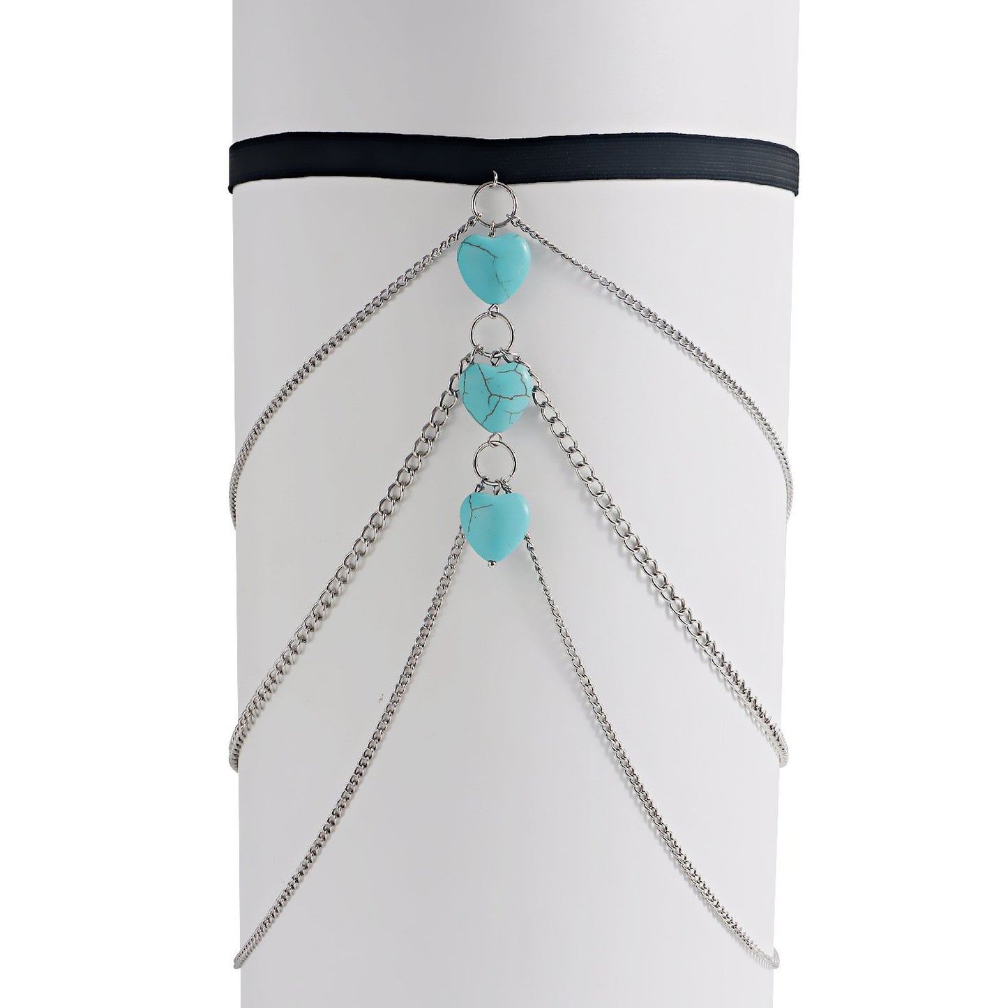 Jewelry ins love turquoise elastic thigh chain accessories female legchain beach leg ring