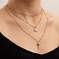 Explosive Jewelry Valentine's Day Exquisite Peach Heart Pendant Necklace Design Metal Love Multilayer Necklace