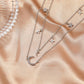 Simple double-layer star necklace female ins multi-layer star-moon pendant necklace moon pendant clavicle chain