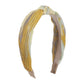 F4562 Literary retro tie-dye press pleated headband French fabric knotted sweet color contrast geometric headband female