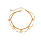 Ornament simple imitation crystal pendant chain tassel anklet versatile single hollow metal anklet