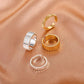 ins simple wide and narrow gear ring niche design geometric metal opening index finger ring couple ring