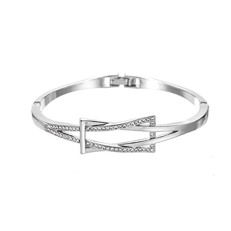 Jewelry Temperament Geometric Cross Bracelet Knotted Design Simple Commuting Diamond Bracelet