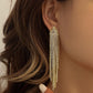 Explosive models full of diamond tassels long earrings fashion temperament show face small earrings ladies accessories