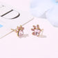 Fashion Set Cute Cartoon Cat Claw Necklace Earrings Four-Piece Set Cat Footprint Zircon Ring Bracelet Female