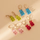 Jewelry Sweet Cool Juice Transparent Bear Earrings Cute Sweet Gummy Cartoon Girl Earrings