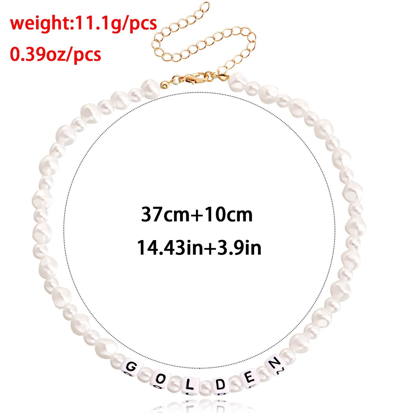 Jewelry niche GOLDEN letter imitation pearl necklace necklace female beaded necklace babes ins