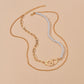 Fashion Alloy Handcuffs Asymmetrical Multilayer Necklace Simple Imitation Pearl Necklace Accessories