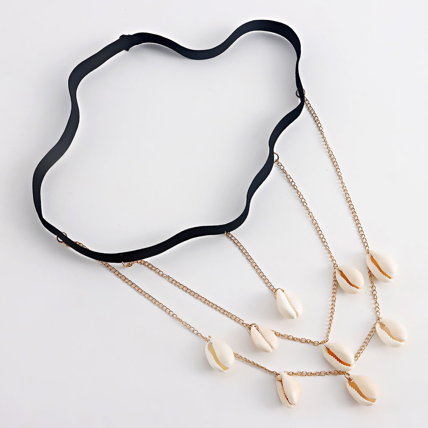 Explosive multi-layer tassel shell pendant thigh chain female legchain elastic body chain jewelry