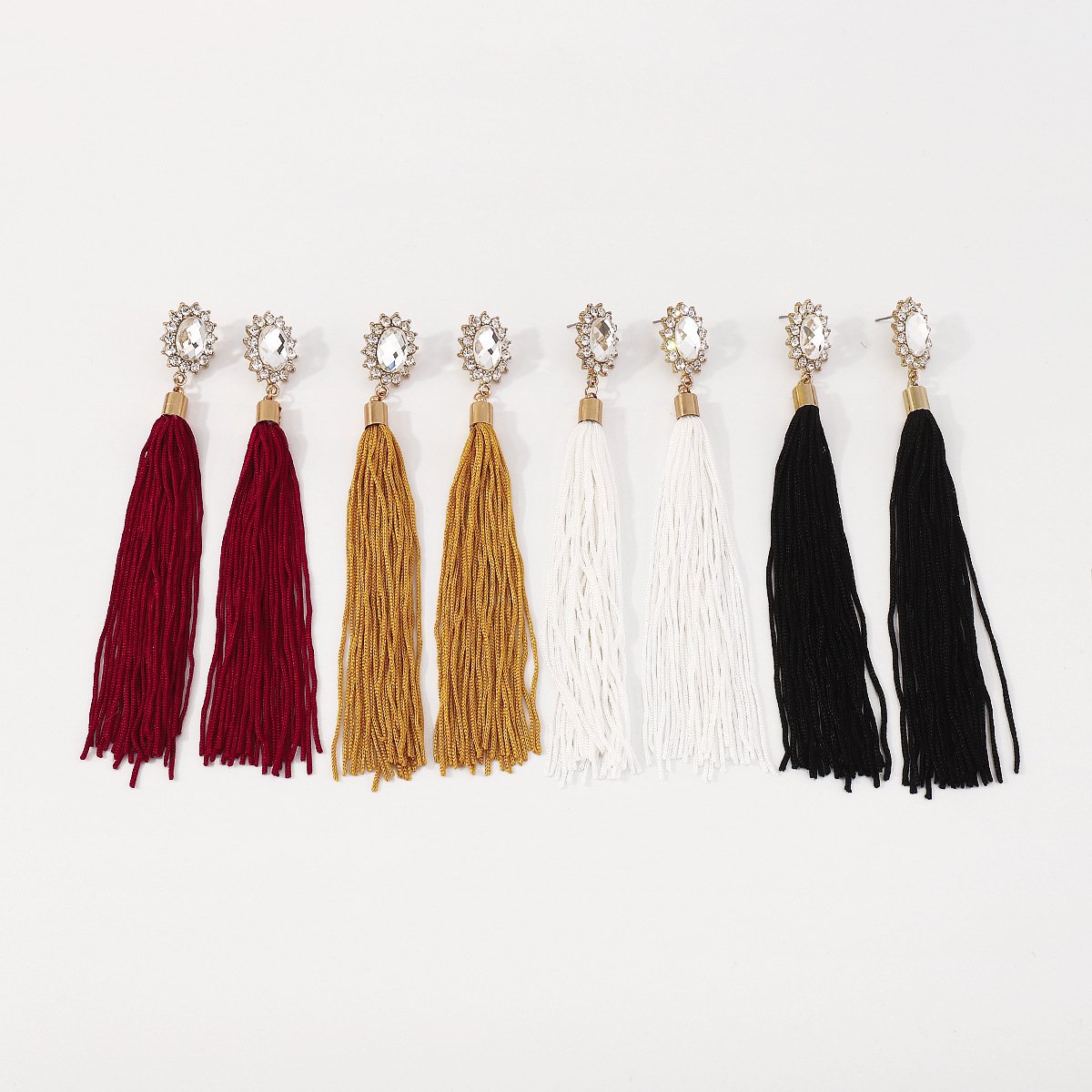 E1711 Ethnic Tassel Earrings Female Bohemian Leisure Vacation Earrings Exaggerated Retro Earrings