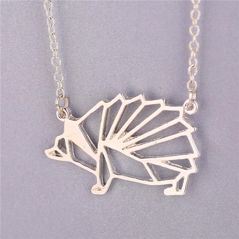 Popular Jewelry Hollow Hedgehog Pendant Female Necklace Small Animal Clavicle Chain Necklace Alloy Plating