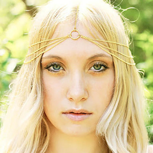 Jewelry Adult Fashion Ring Alloy Head Chain Headdress Female Baroque Chain Headband Headband