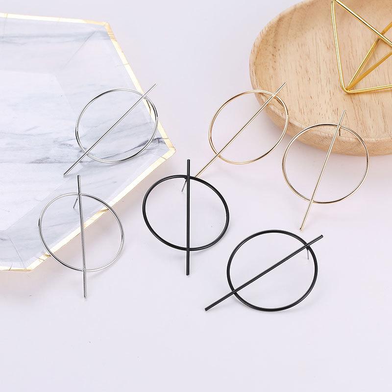 Exaggerated personality big circle geometric earrings night fashion trendy style simple temperament versatile popular earrings