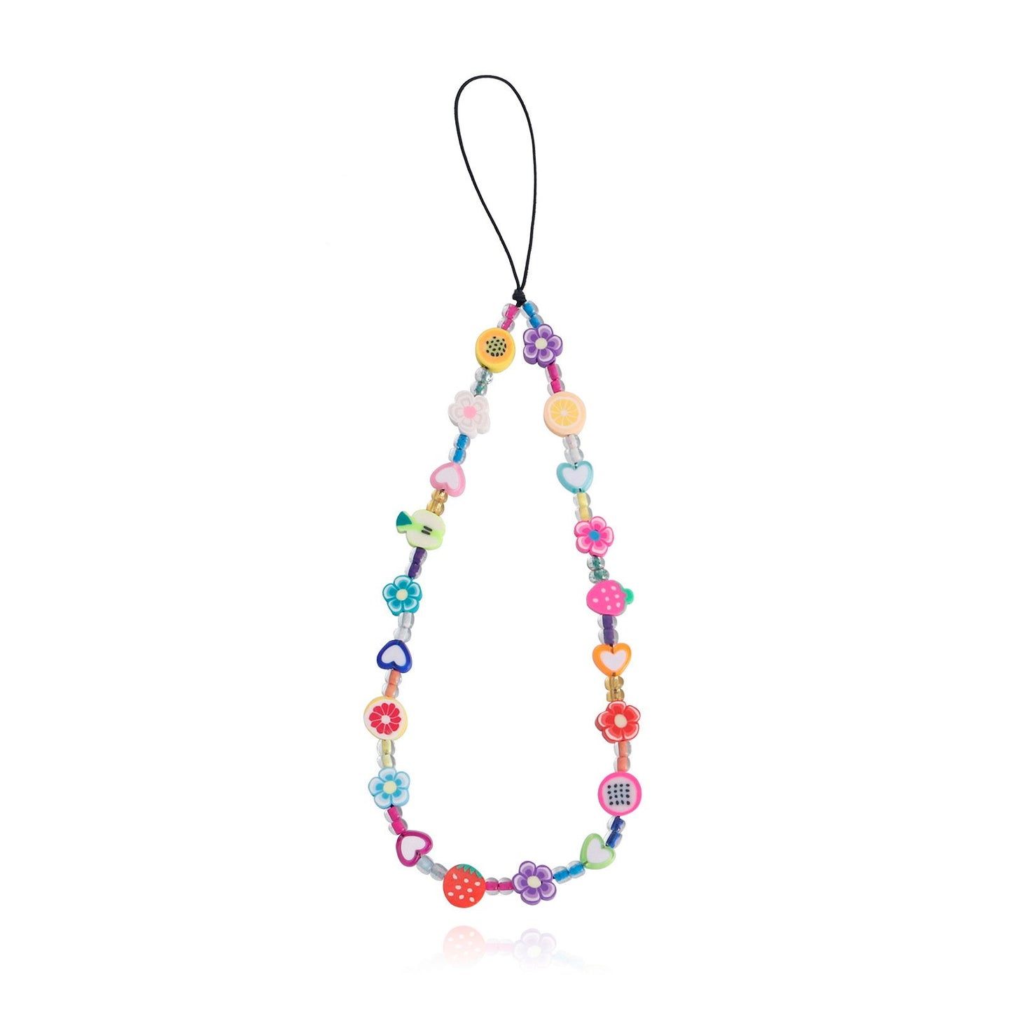 Jewelry niche design handmade colorful flowers mobile phone chain female fairy autumn and winter mobile phone ornaments