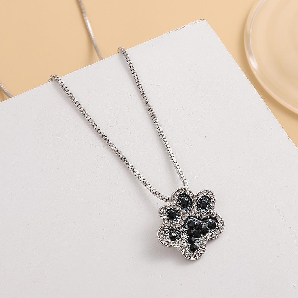 Foot Necklace Fashion Creative Jewelry Full Diamond Dog Claw Pendant Accessories