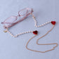 Jewelry glasses chain hanging neck mask anti-lost rope dual-use light skin creative double heart pearl chain