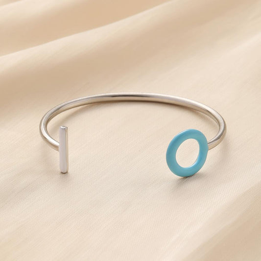 The current trend of women's temperament high-end stainless steel simple drop oil OT adjustable bracelet