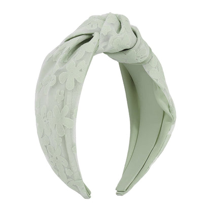 F448 wide-brimmed knotted yarn hair hoop Mori sweet flower head hoop spring and summer small fresh outing simple hairpin