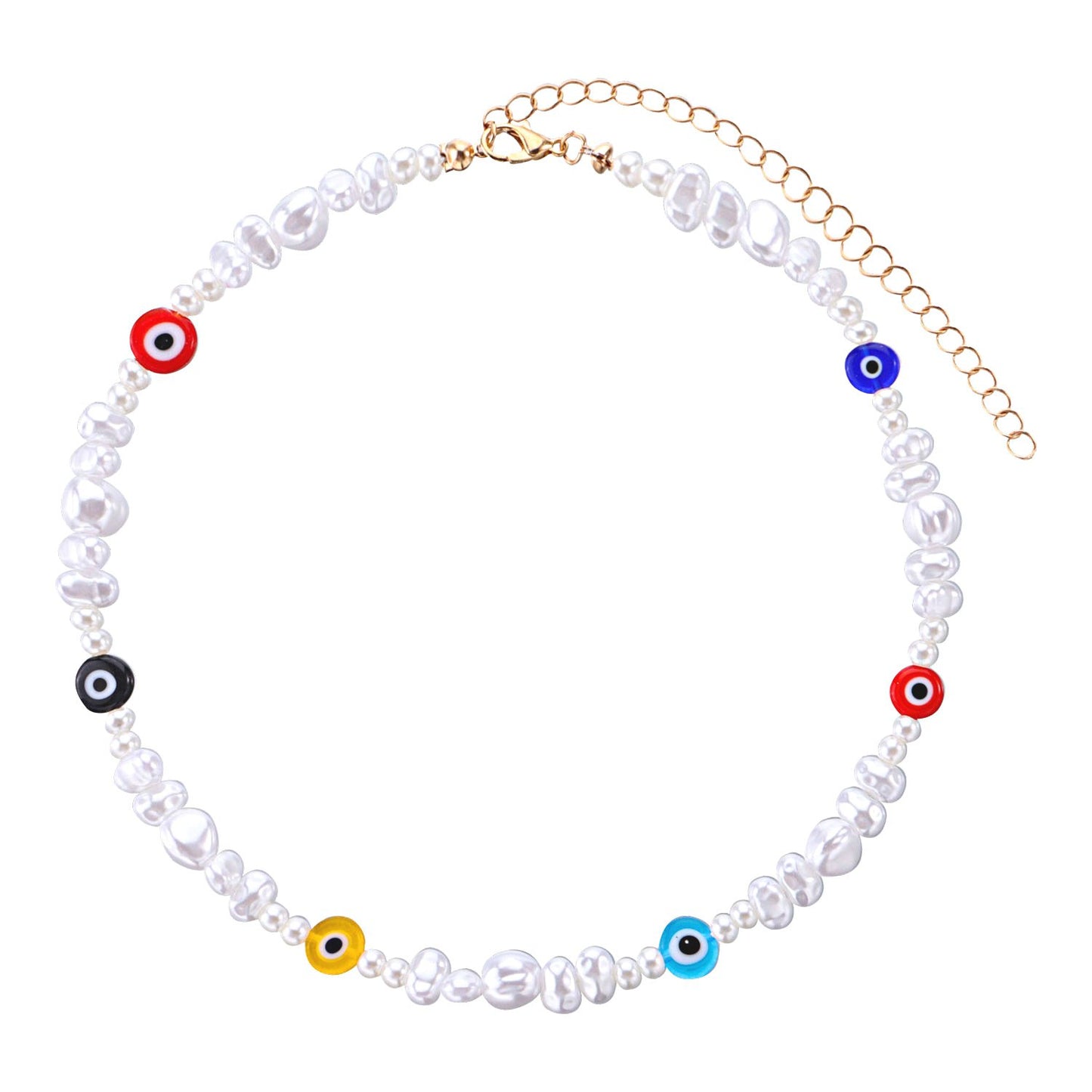 Jewelry Irregular Shaped Pearl Eye Necklace Ladies Short Fashion Devil Eye Necklace