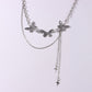Jewelry Trendy Luminous Pearl Three Butterfly Necklace Women's Double Tassel Cross Star Pendant