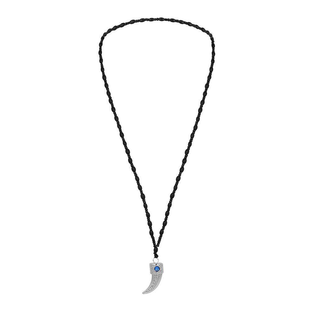 Fashion simple personality men's domineering stainless steel wolf tooth dagger handmade beaded necklace neck chain sweater chain