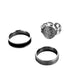Fashion Simple Domineering Personality Trend Men's Stainless Steel Chain Stripe Black Drip Oil Ring Set Decoration