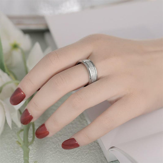 Fog pine silk pattern titanium steel ring men's fashion stainless steel ring jewelry