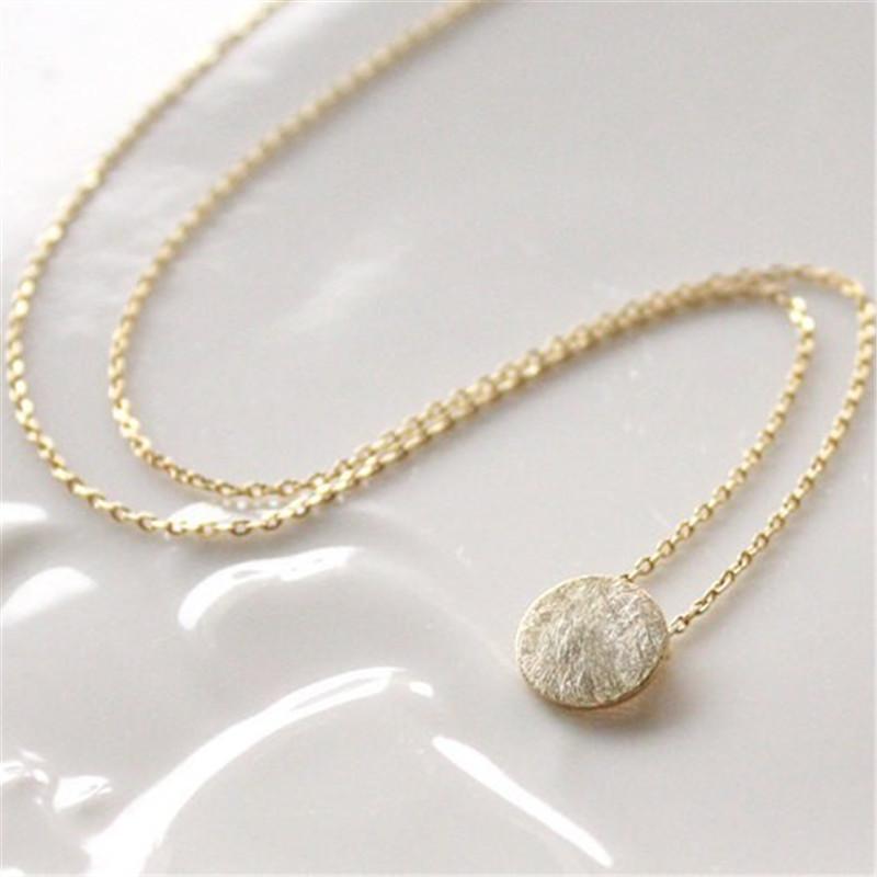 Popular jewelry exquisite round cake brushed plated clavicle chain supply