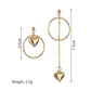 Fashion Heart Earrings Female Tassel Long Asymmetrical Round Earrings Accessories