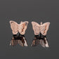 Fashion Pressed Sand Butterfly Stud Earrings Double Metal Three-dimensional Animal Earrings Chunna Jewelry