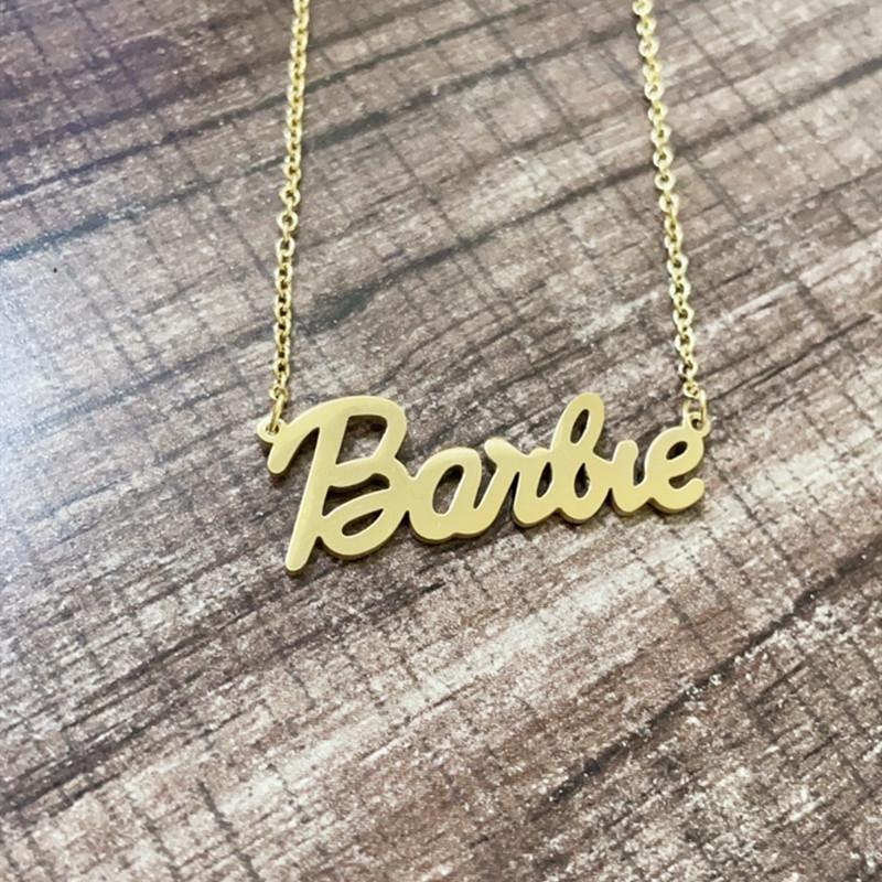 Fashion cute Barbie necklace English alphabet Barbie necklace female